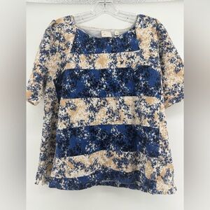 Anthropologie Postmark textured‎ knit printed tee size XL
